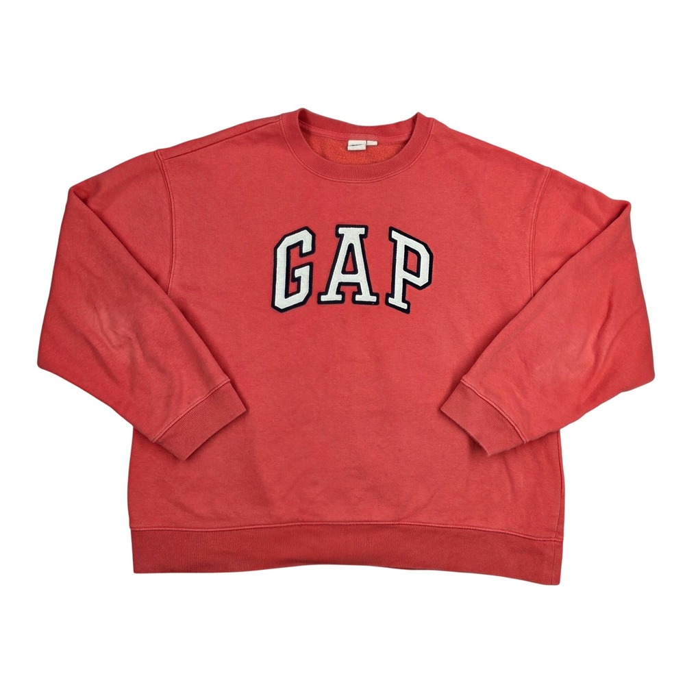 Gap Heritage Crewneck Sweatshirt Cayenne Red Arch Logo Pullover L 591900-29